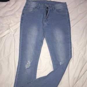 Jeans size small small flare bottom with slit